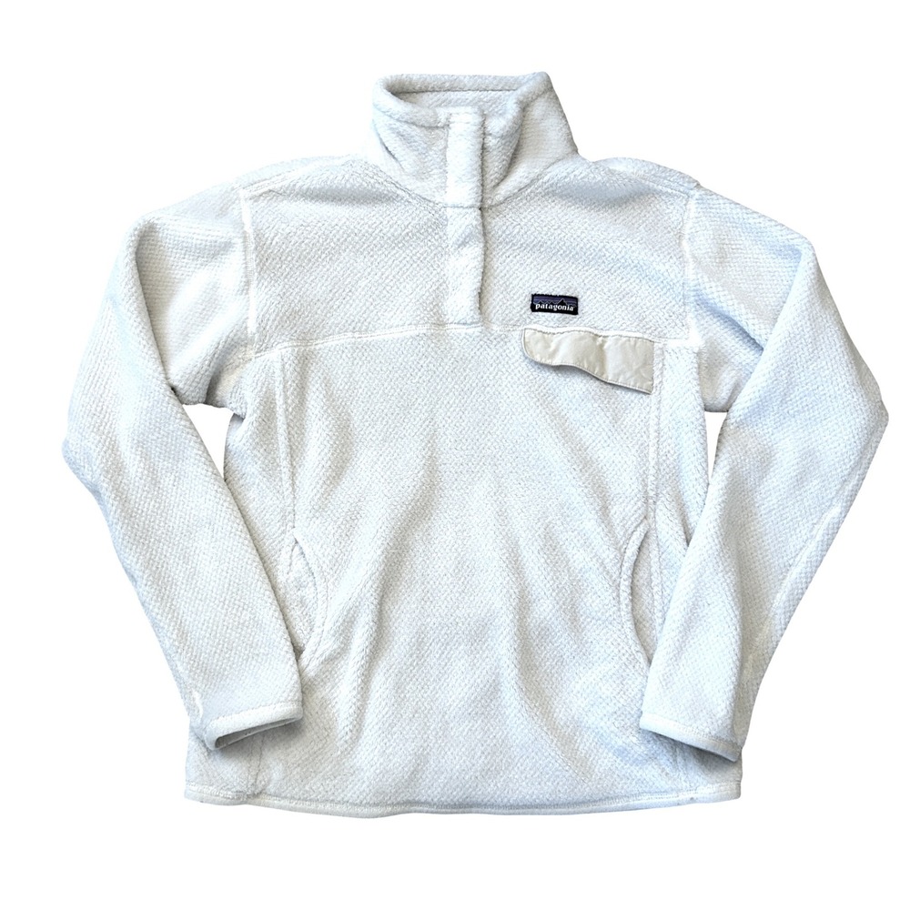 Patagonia Cabincore Womens Re-Tool Snap-T Fleece Pullover White Polartec Larg